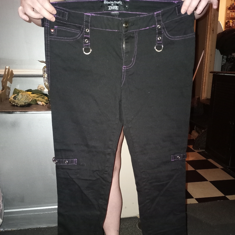 Size 9 tripp/ skelanimals pants black and purple
